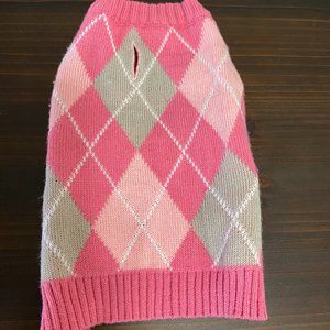 Pink Argyle Dog Sweater by Frisco Size XS